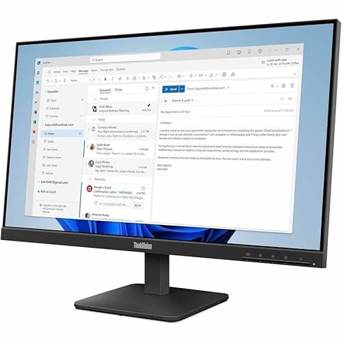 Lenovo - ThinkVision 23.8" IPS LED FHD 100hz Monitor (HDMI, VGA) - Raven Black