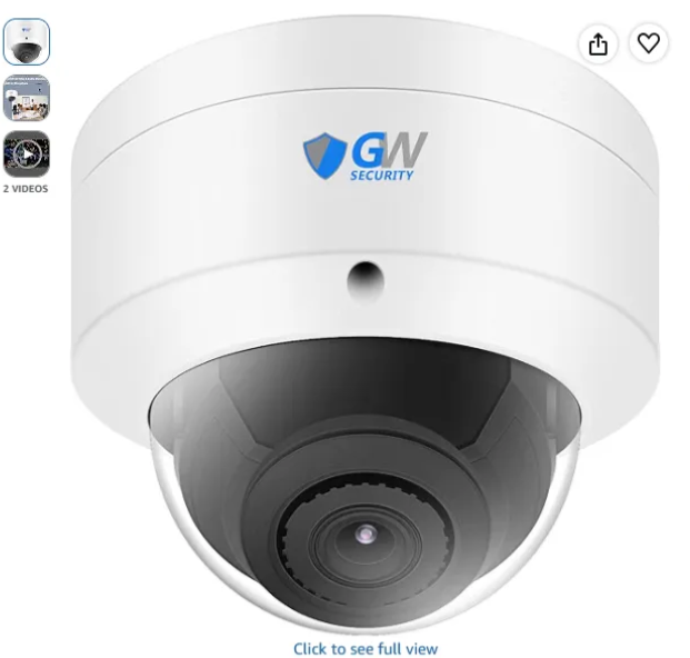 GW Security 4K 8MP Outdoor/Indoor PoE IP Microphone 2.8mm Wide Angle Lens White Dome Security Camera (GW803303M)