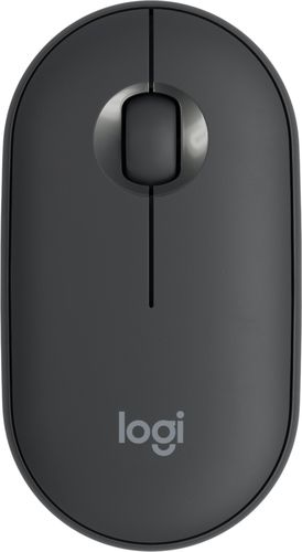 Logitech - Pebble I345 Bluetooth Optical Ambidextrous Mouse for iPad - Wireless - Graphite