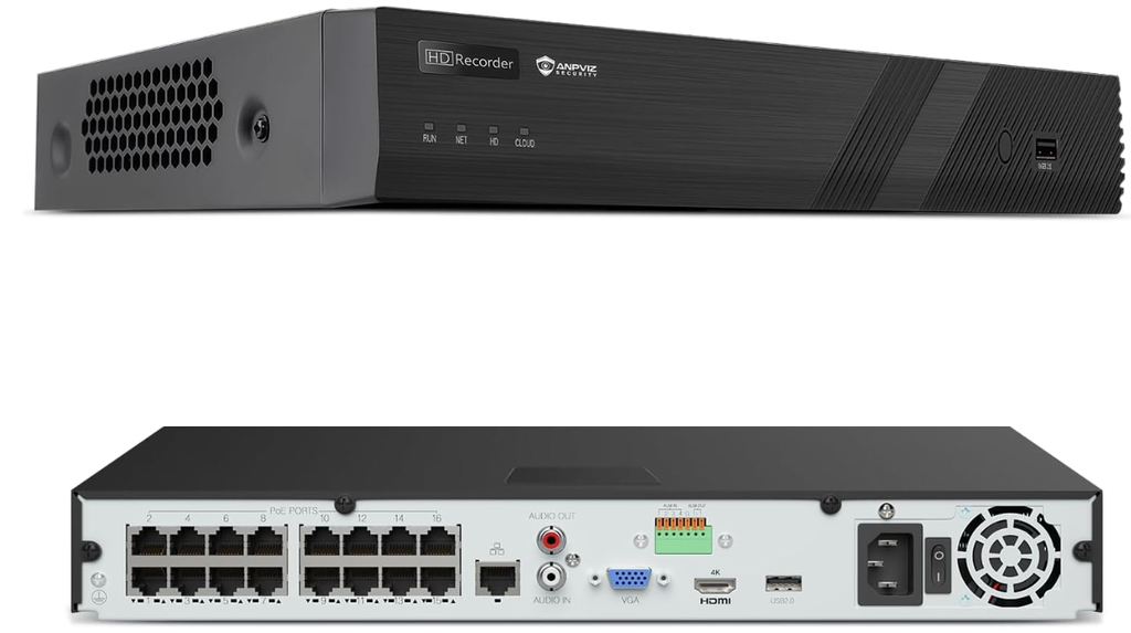 Anpviz 12MP 16CH PoE NVR for Home Security Camera System, NO HDD