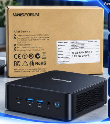 MINISFORUM UM870 Slim Mini PC 16GB DDR5 RAM 1TB M.2 SSD