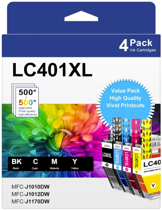 [P-000078] Brother Ink LC401 BK/C/Y/M