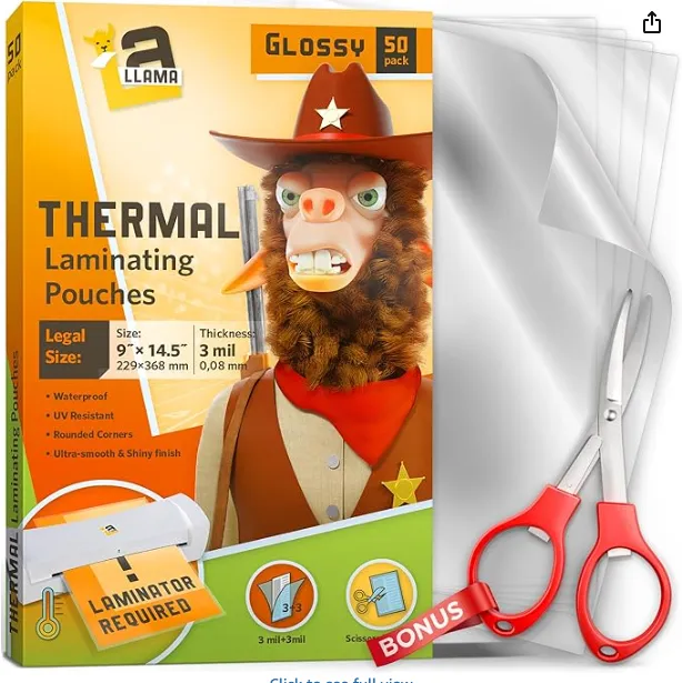 [P-000158] Laminating Sheets 3 Mil Lgl Sz