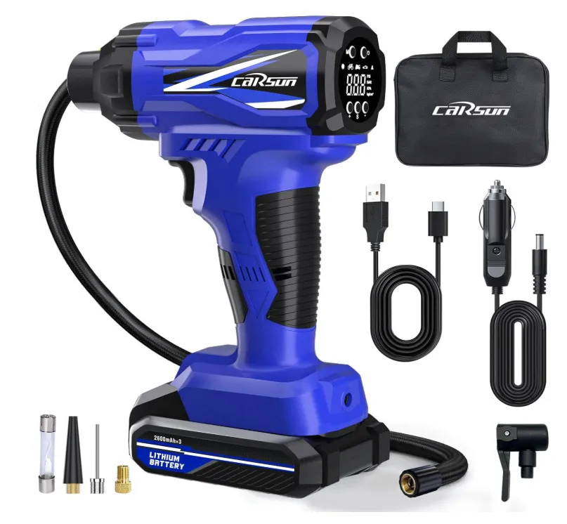 [P-000162] Carsun Cordless Tire Inflator Portable Air Compressor.