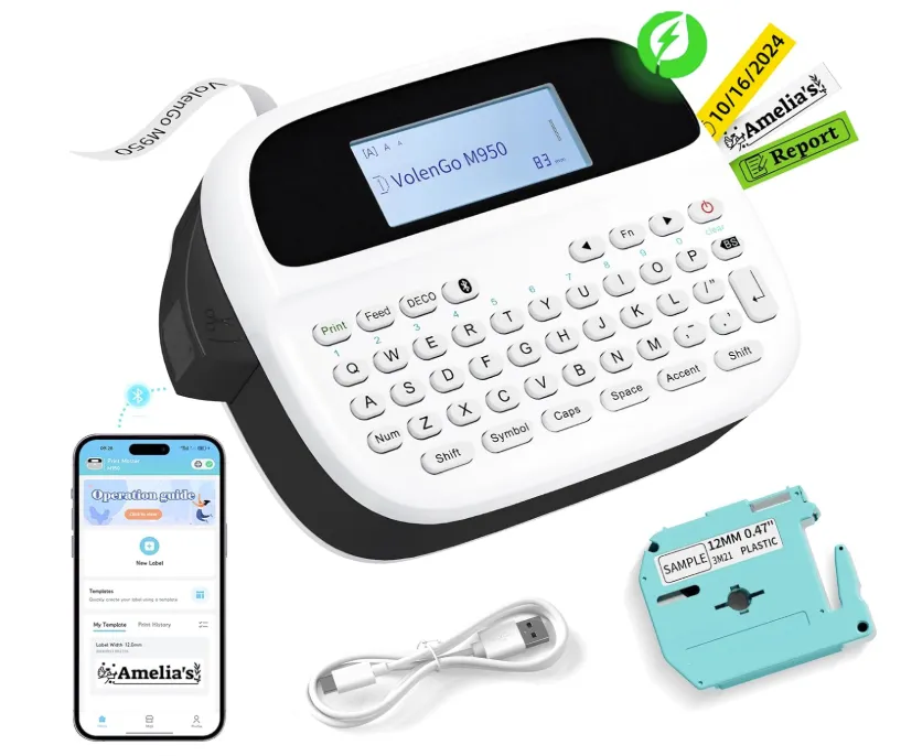[P-000181] Label Maker Machine with-Tape, Rechargeable