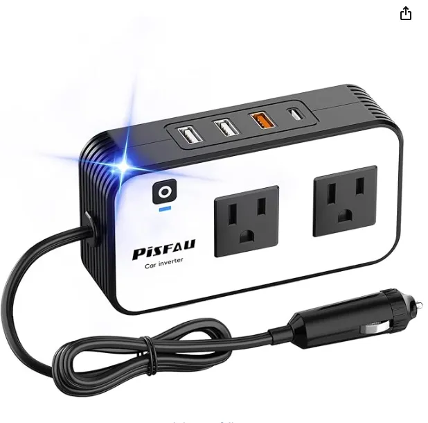 [P-000192] 200 W - DC 12V to 110V AC Car Charger + Inverter