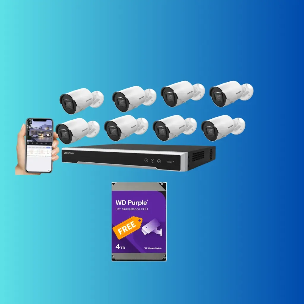 4K 8 CH NVR Hik Vision 8 Cameras System